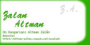 zalan altman business card
